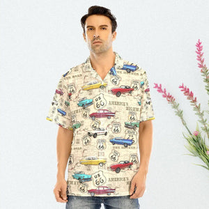 Amazing Vintage Retro Muscle Car On Route 66 Hawaiian Shirt