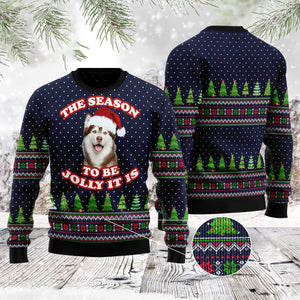 The Season To Be Jolly Siberian Husky Ugly Sweater