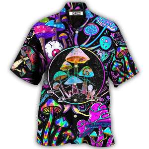 Hippie Mushroom Colorful Neon Light Cool Style - Hawaiian Shirt