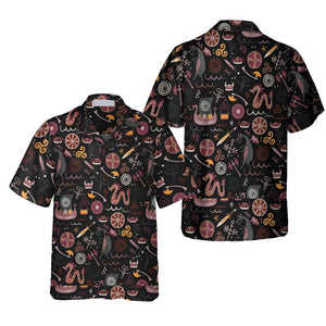 Viking Pattern Funny Viking Style - Hawaiian Shirt