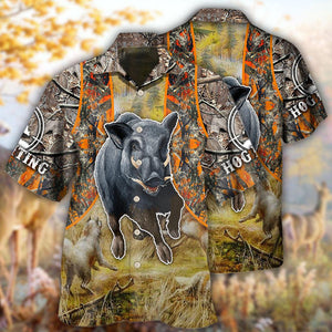 Hunting Hog Hunting Camo - Gift For Hunting Lovers - Hawaiian Shirt