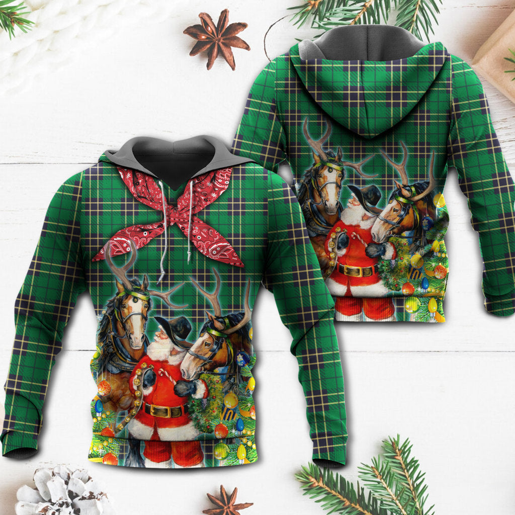 Christmas Santa Cowboy Green Style - Hoodie