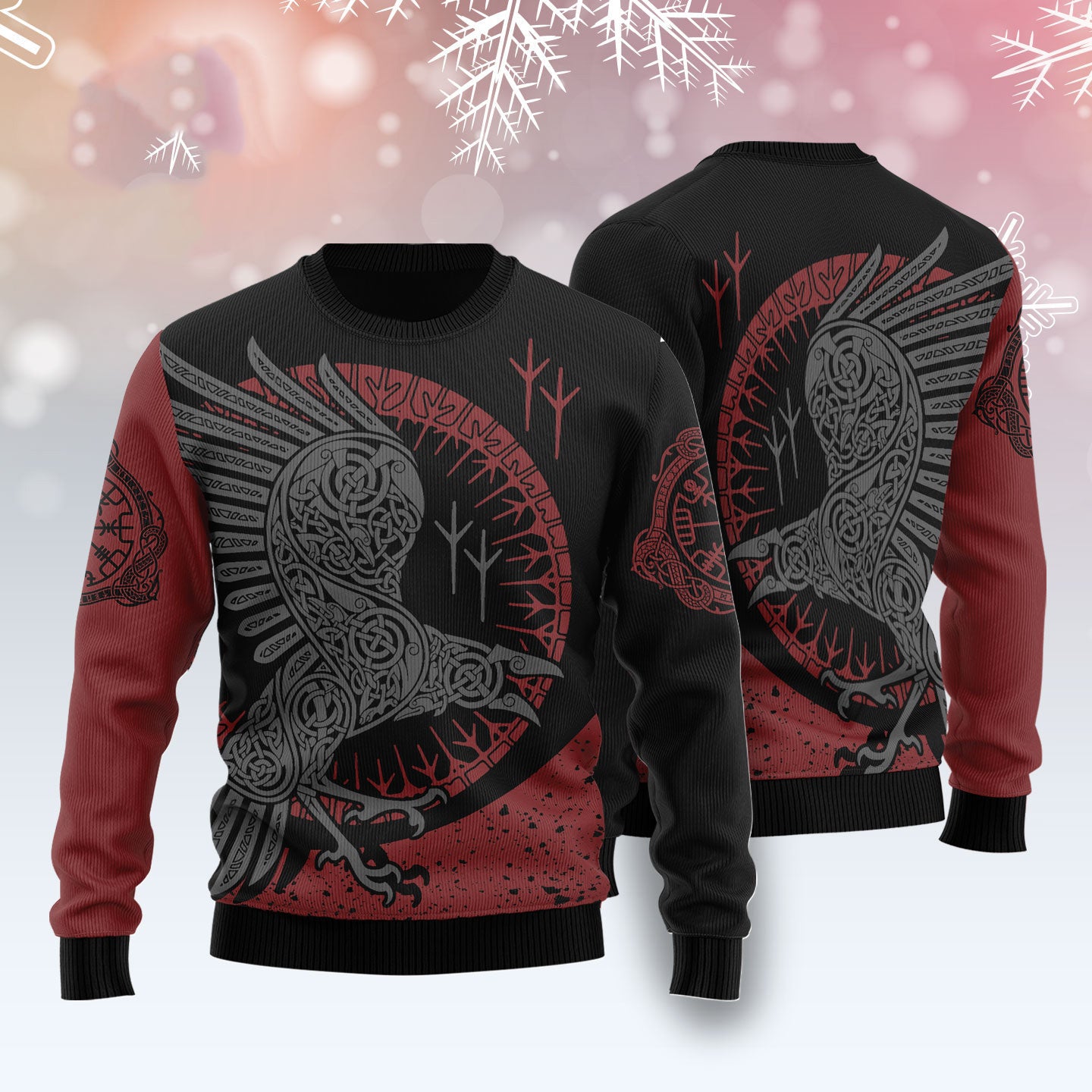 Viking Raven Christmas Funny Ugly Sweater