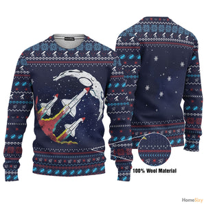 Nasa Retro Rocket Ugly Sweater - Best Gift For Christmas