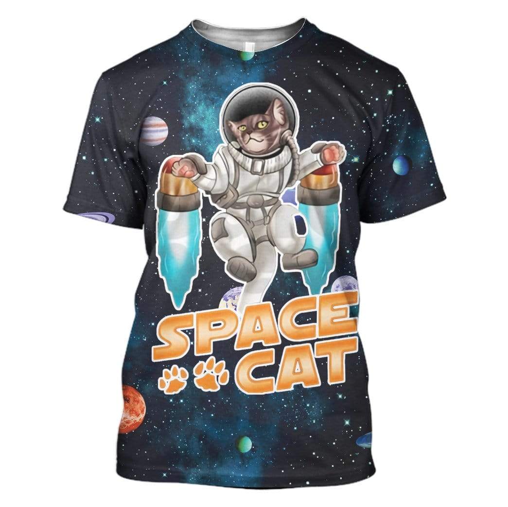 Space Cat T-Shirt 3D For Men & Women