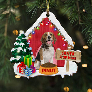 Custom Photo Pet Christmas House - Gift For Pet Lover - Personalized Custom Shaped Wooden Ornament