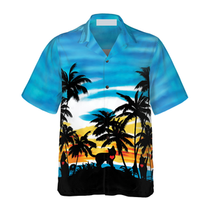 Cat Love Sunset Hawaiian Shirt