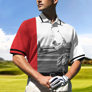 Man Playing Golf Polo Shirt For Men