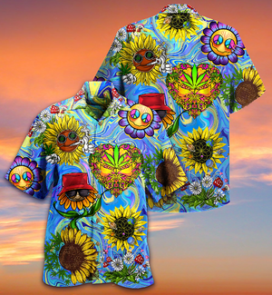 Sunflowers Stay Trippy Little Hippie - Hawaiian Shirt