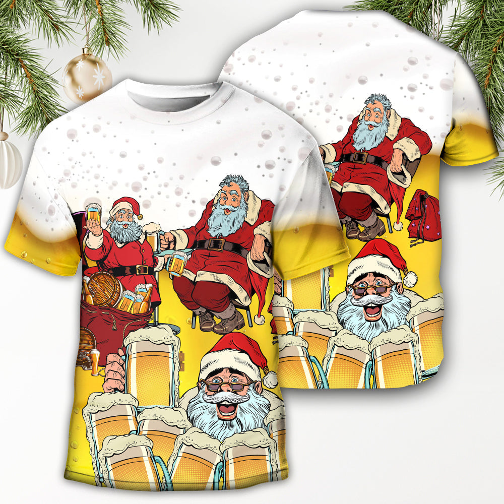 Christmas Santa I Want More Beer T-Shirt