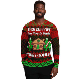 Tech Support I Am Here To Delete Your Cookie Ugly Christmas Sweater