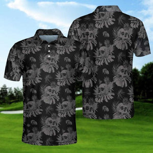 Seamless Skull Goth Polo Shirt For Men