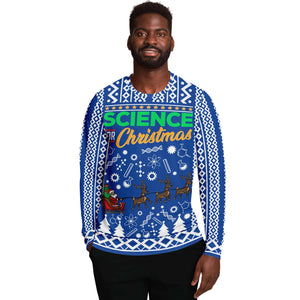 Science For Christmas Blue Ugly Sweater