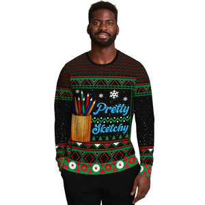 Pretty Sketchy Artist Ugly Christmas Sweater