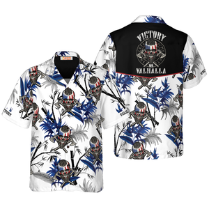 Victory Or Valhalla Viking White - Hawaiian Shirt