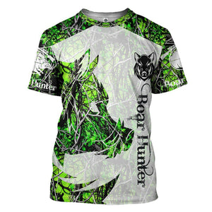 Boar Hunter Green T-Shirt 3D For Men & Women