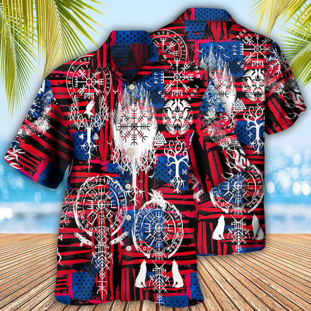 Viking Independence Day Compass Vegvisir - Hawaiian Shirt