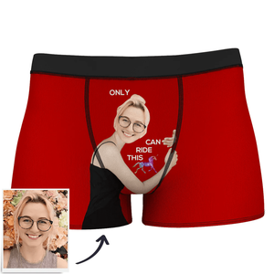 Custom Photo Only Can Ride This - Gift For Husband, Boyfriend - Personalized Men's Boxer Briefs