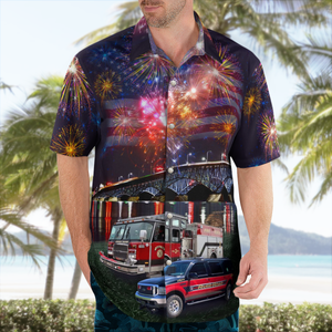 Town Of Tonawanda, New York, River Road Fire Co - Hawaiian Shirt