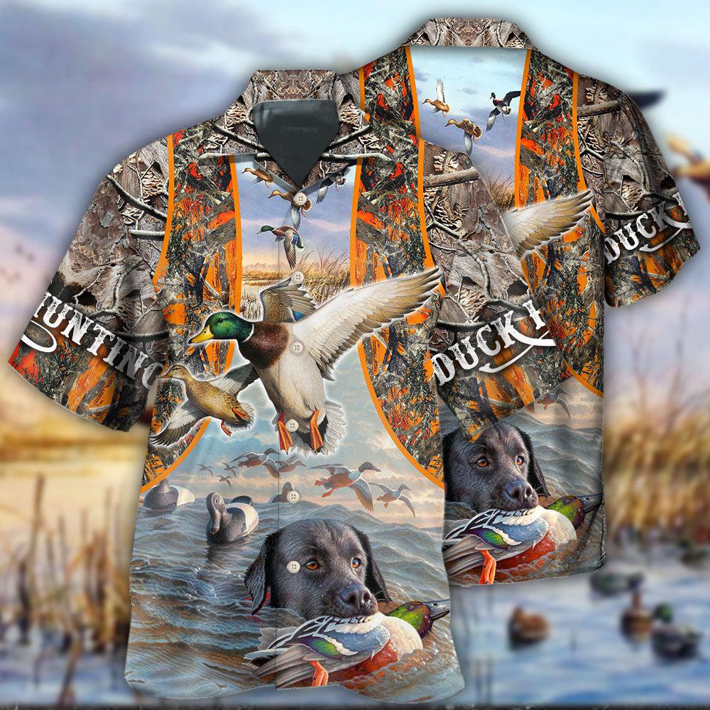 Hunting Duck Hunting Orange Style - Gift For Hunting Lovers - Hawaiian Shirt