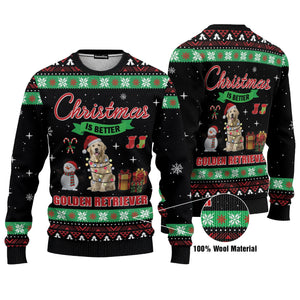 Animal Christmas Is Better With Golden Retriever Ugly Christmas Sweater