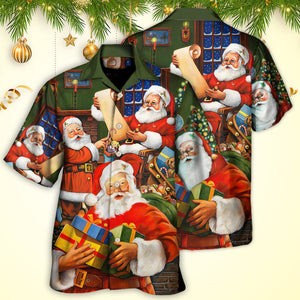 Christmas Santa Claus Art Style - Christmas Gift - Hawaiian Shirt