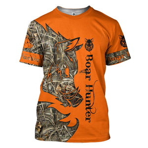 Orange Boar Hunter T-Shirt 3D For