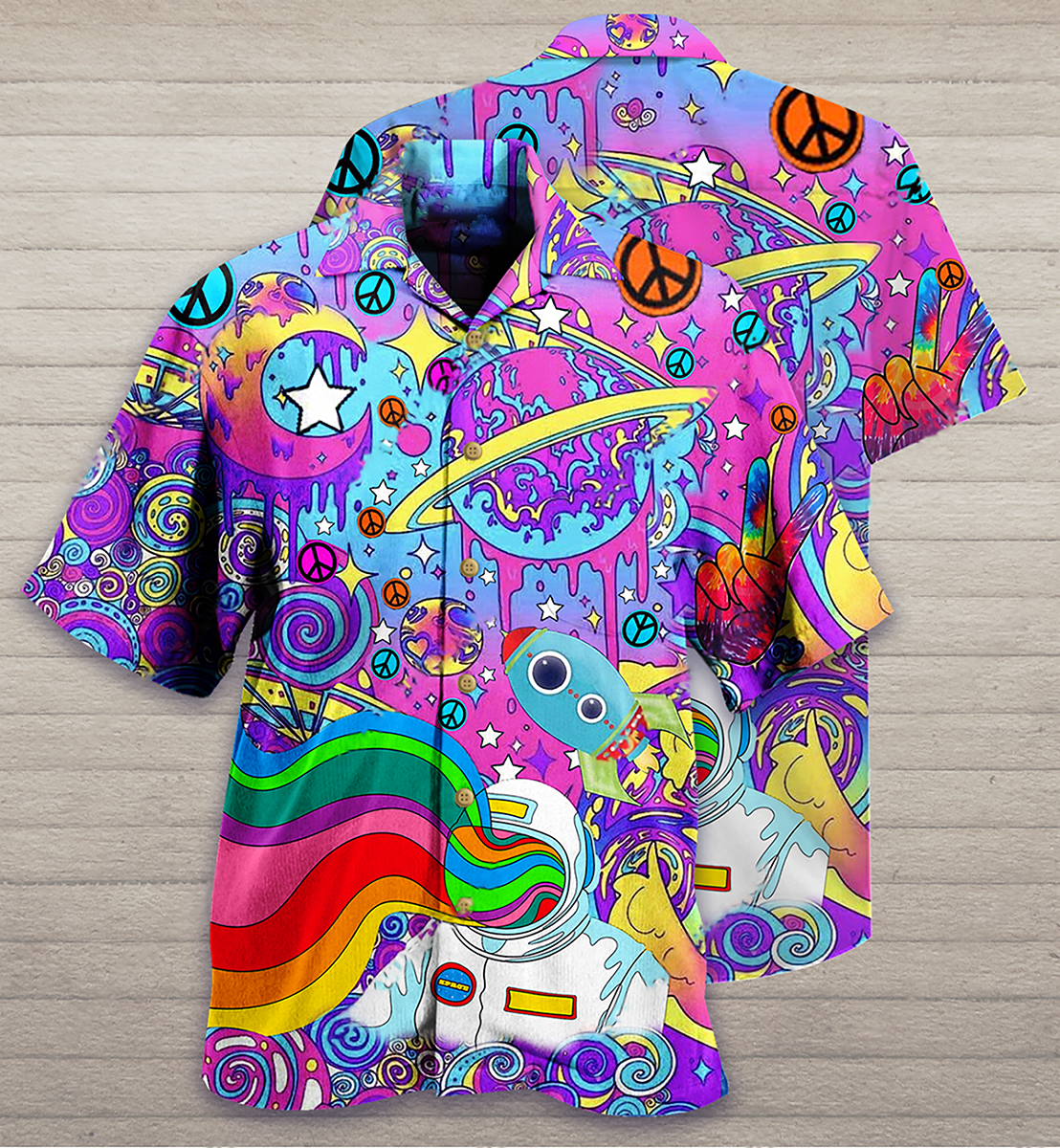 Hippie Planet Peace The Colorful Of Life - Hawaiian Shirt