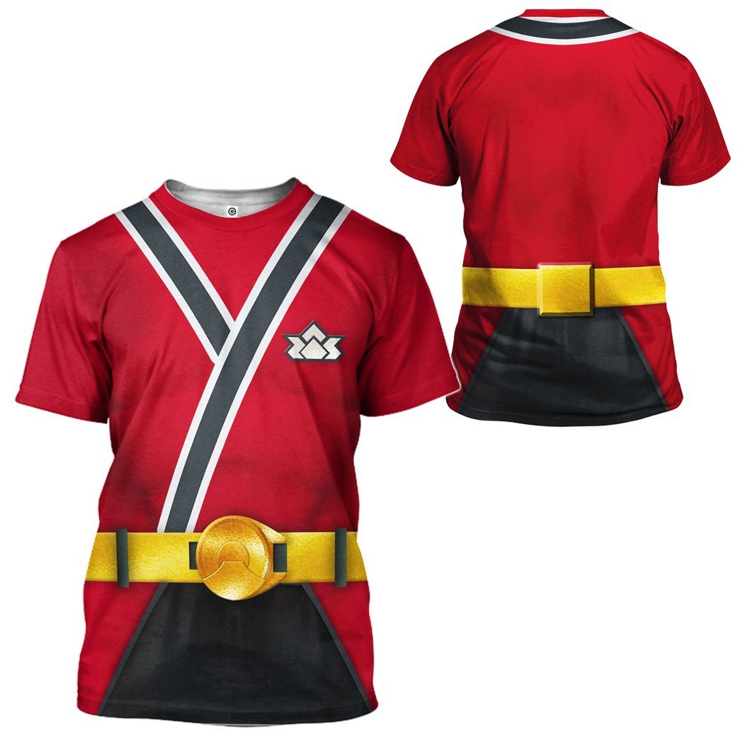 Power Rangers Samurai Red Costume Cosplay - T-Shirt PRHS57