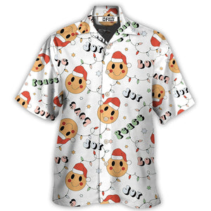 Christmas Hippie Groovy Santa Claus Smile Face - Hawaiian Shirt