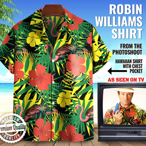 Robin Williams Replica From 1999 Photoshoot Costume Cosplay - Hawaiian Shirt