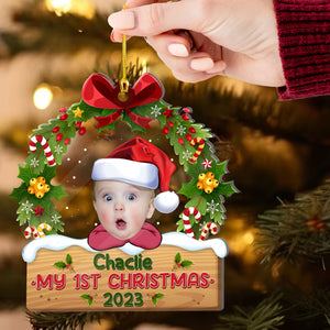 My Baby First Christmas - New BornGift For Family - Custom Photo And Name, Personalized Acrylic Ornament