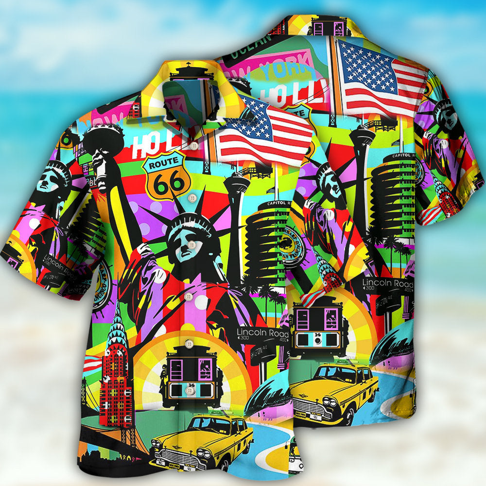 Independence Day America Travel Colorful Style - Hawaiian Shirt