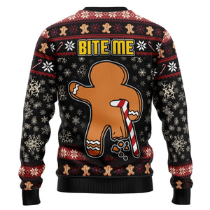 Oh Snap Gingerbread Christmas Dark Red And Black Ugly Sweater