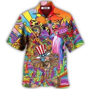 Hippie Independence Day America Cool - Hawaiian Shirt