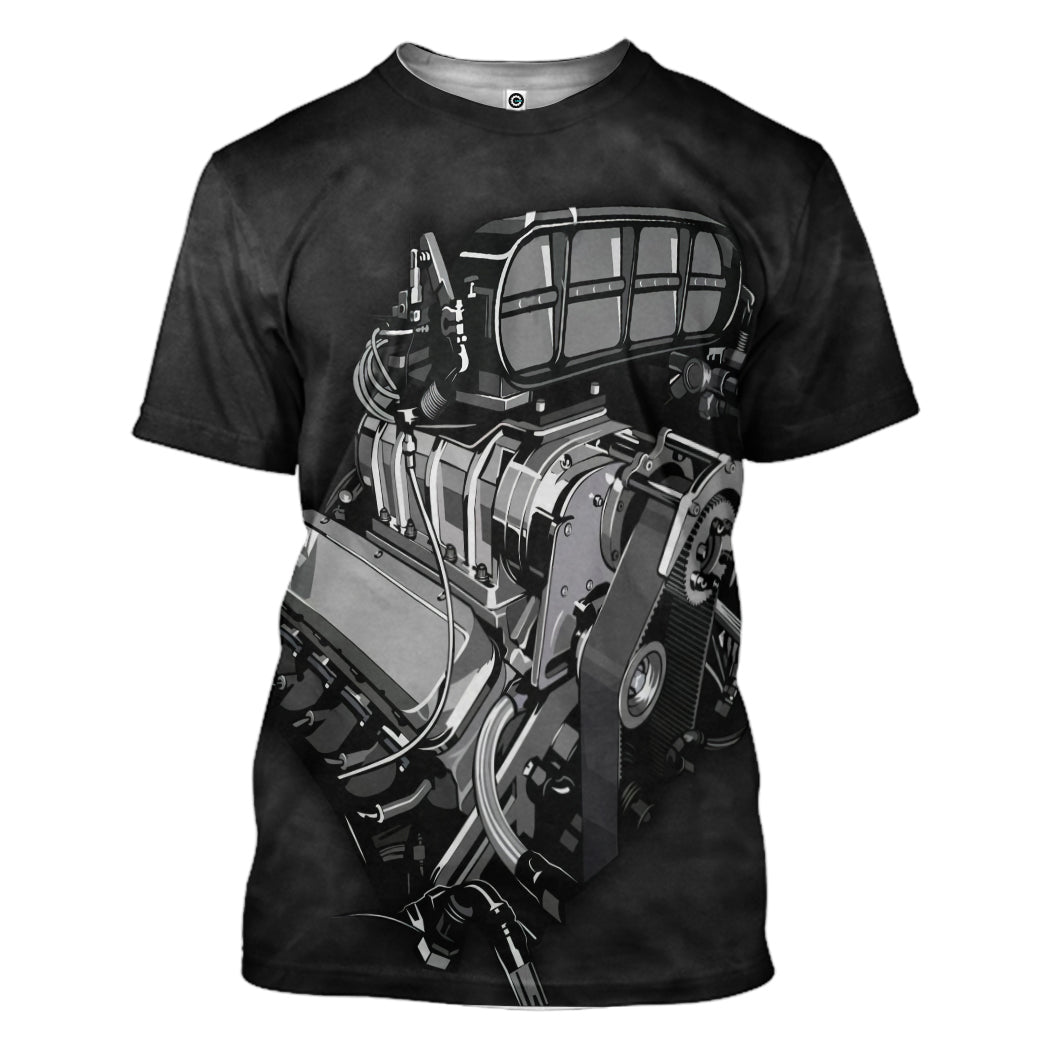 Car Engine T-Shirt 3D For Men & Women