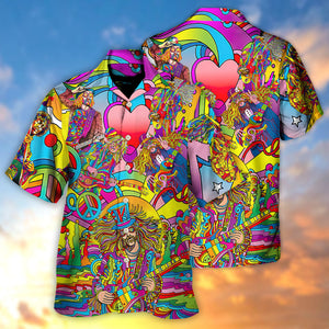 Music Guitar Psychedelic Hippie Musician - Hawaiian Shirt