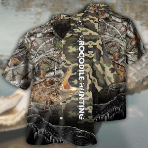 Hunting Crocodile Hunting Camo - Gift For Hunting Lovers - Hawaiian Shirt