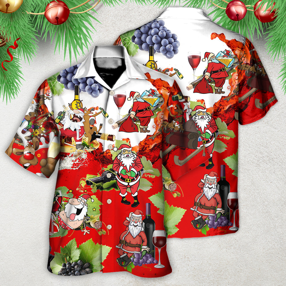 Christmas Santa Get Drunk At Party - Hawaiian Shirt