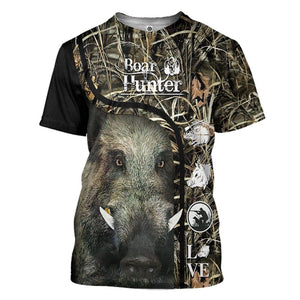 Love Boar Hunter T-Shirt 3D For Men & Women