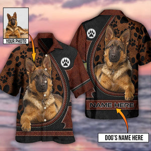 Custom Photo German Shepherd Various Style - Gift For Dog Lovers - Personalized Hawaiian Shirt