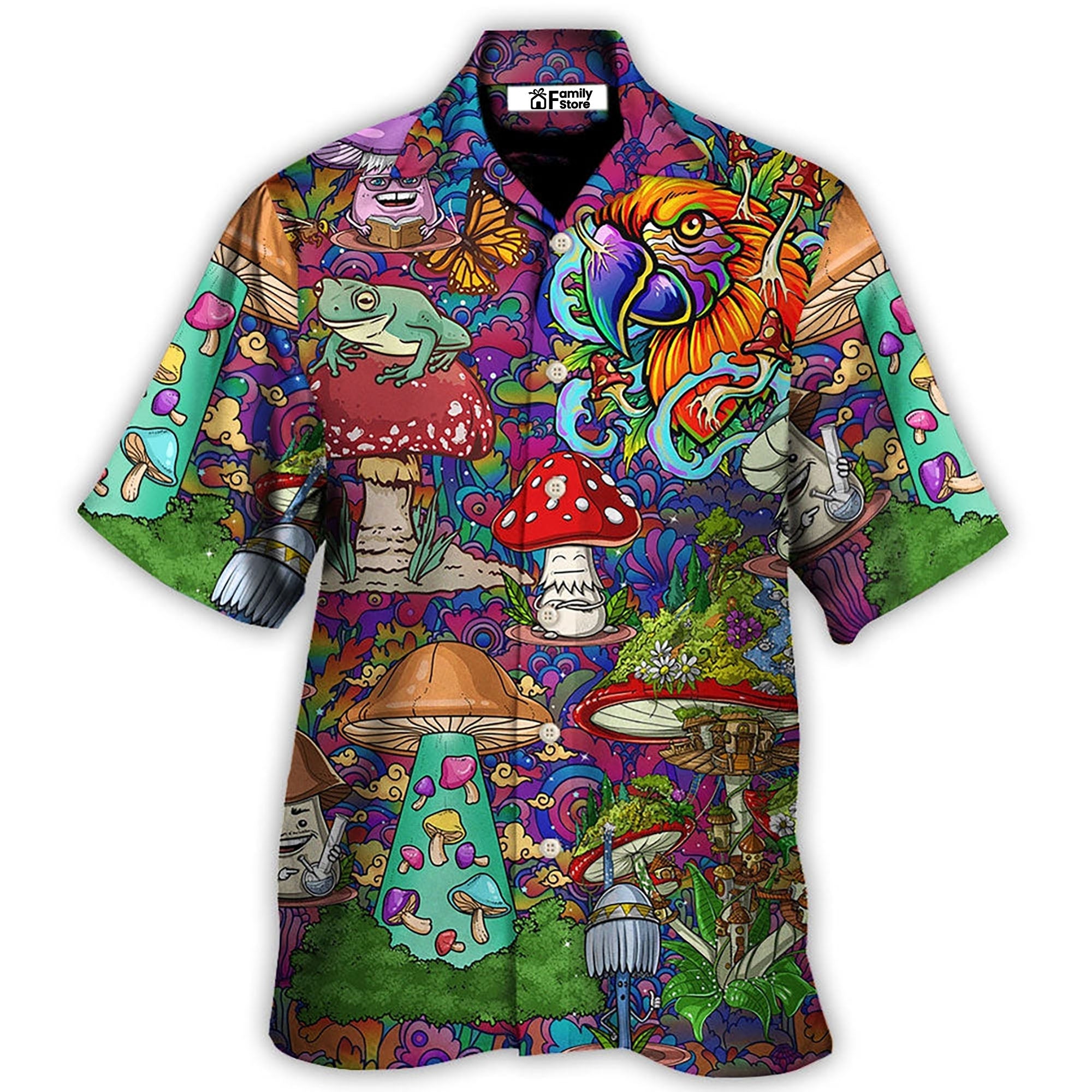 Hippie Mushroom Peace Lover - Hawaiian Shirt