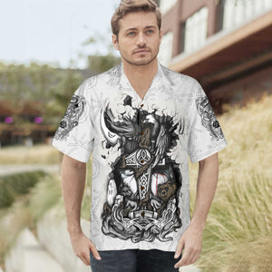 Viking Tattoo Odin White - Hawaiian Shirt