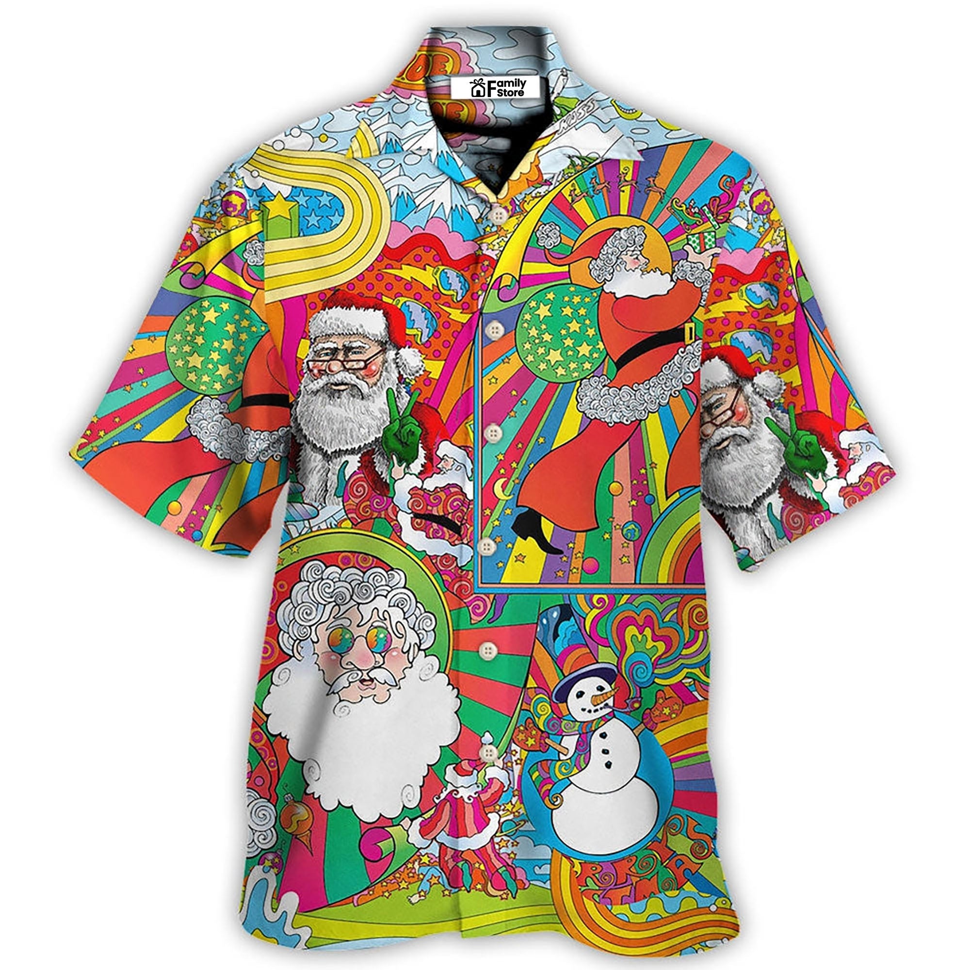 Hippie Santa Merry Xmas - Hawaiian Shirt