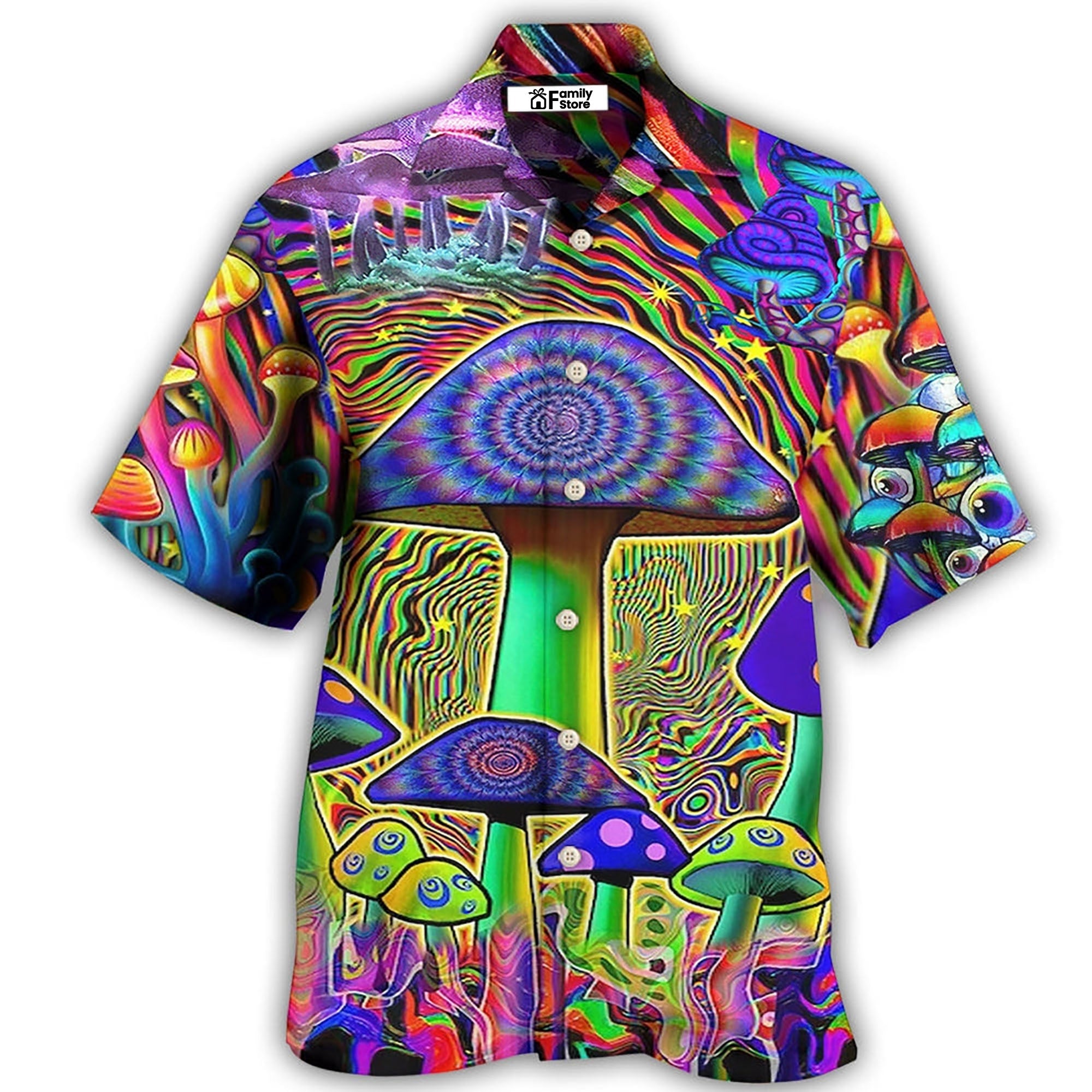 Hippie Mushroom Stunning Magic Style - Hawaiian Shirt