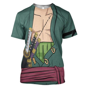 Zoro One Piece Cosplay Costumes - 3D T-Shirt