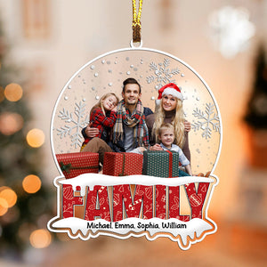 Custom Photo Family Christmas - Gift For Family - Personalized Acrylic Ornament