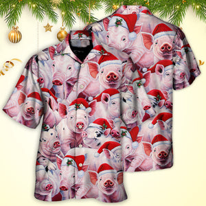 Christmas Piggies Funny Xmas Is Coming Art Style - Hawaiian Shirt