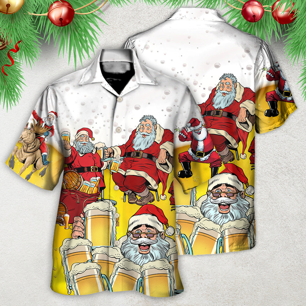 Christmas Santa I Want More Beer - Hawaiian Shirt