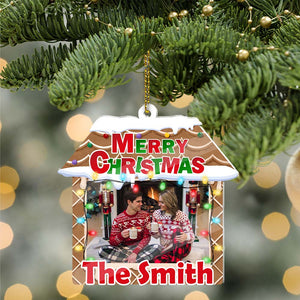 Merry Christmas Family - Gift For  Family - Custom Photo And Name, Personalized Acrylic Ornament